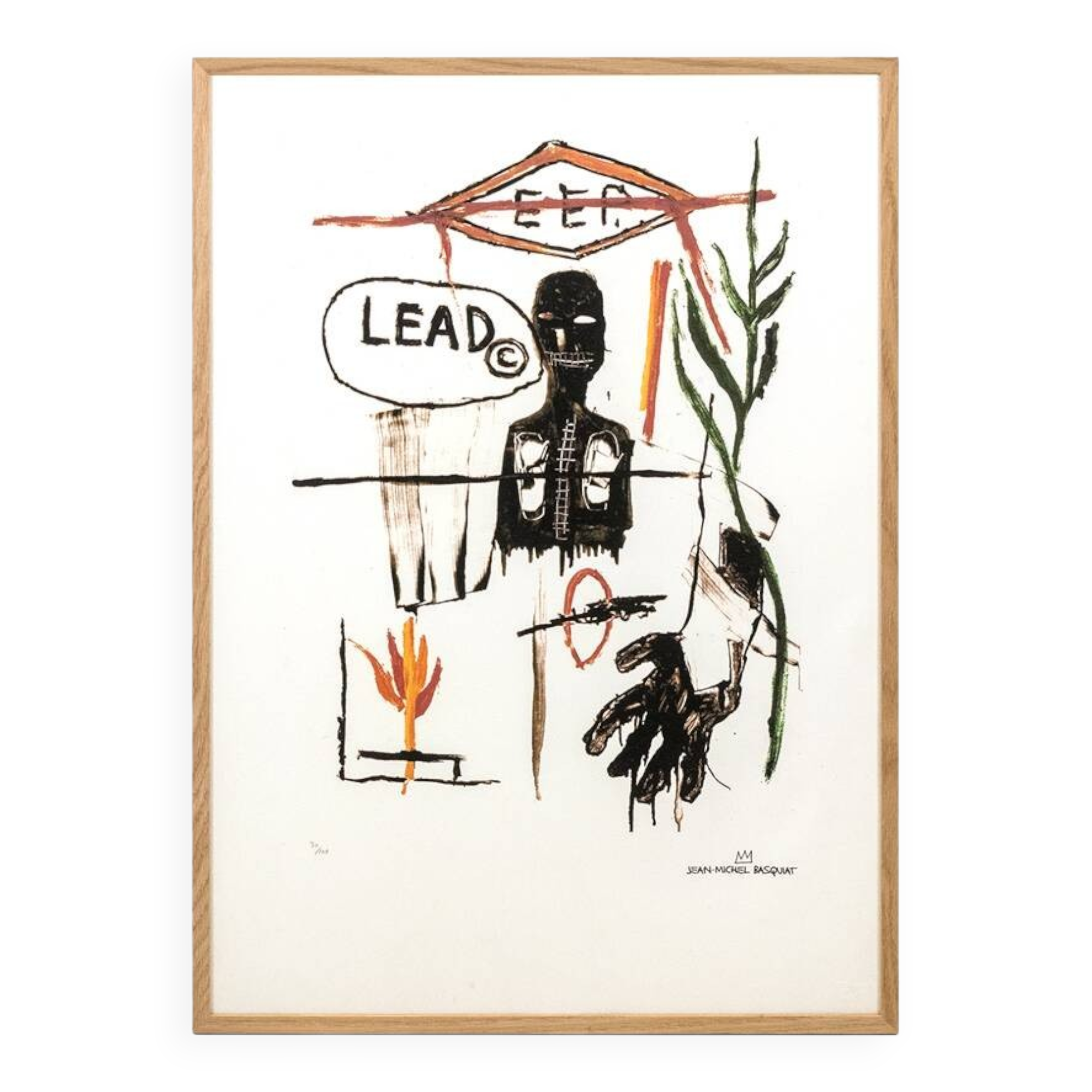 Numbered color silkscreen print, Jean-Michel Basquiat, 1990s