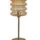 Lampe à poser avec un globe strié doré vintage et un pied doré