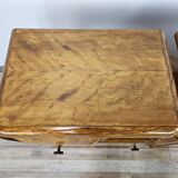 Art Decò bedside tables in blond walnut with drawer and shelf