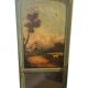 Antique trumeau with hunting scene - Oil on canvas and mirror - Panel