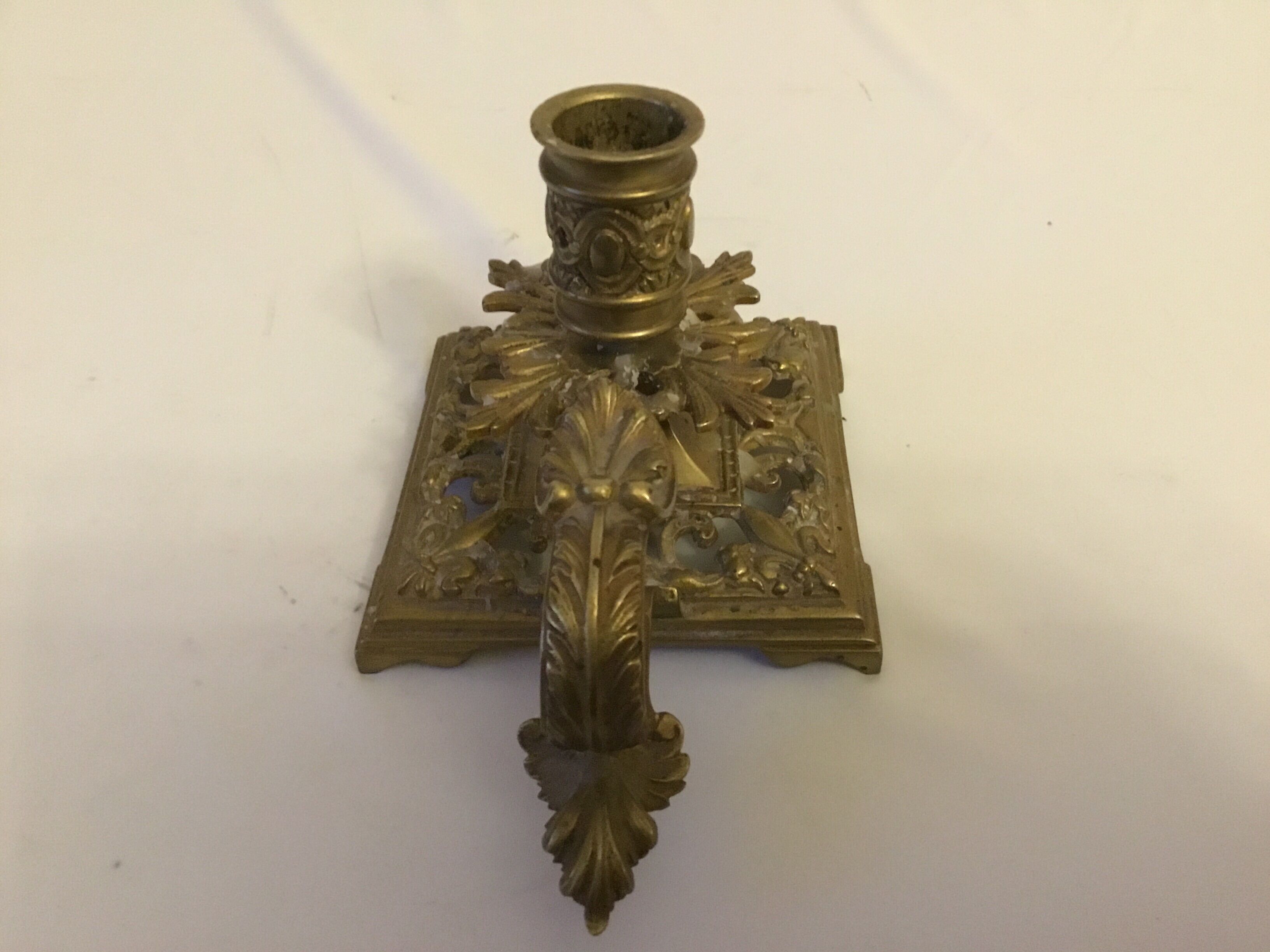 LED cellar candlestick 18- 19th open décor fleur de lys