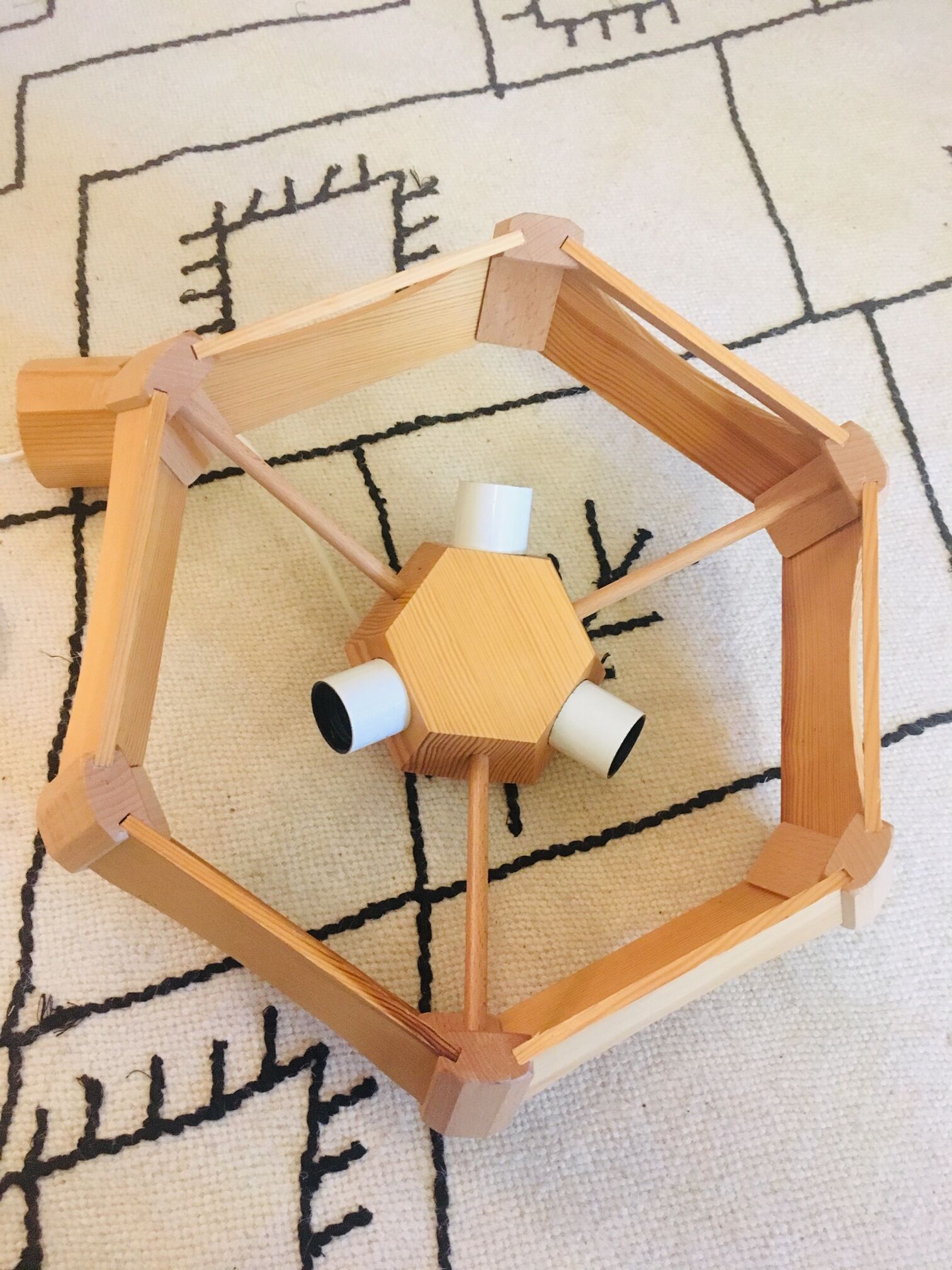 Scandinavian style wooden hanging lamp