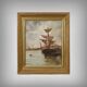 Tableau « Voilier sur mer calme », huile sur toile – fin XIXe