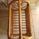 Vintage magazine holder in honey-colored rattan marrow