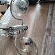 Chandelier with chrome metal frame from the 70s, 3 smoked globes