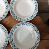 Set of 6 old Sarreguemines Digoin soup plates, Lucie model