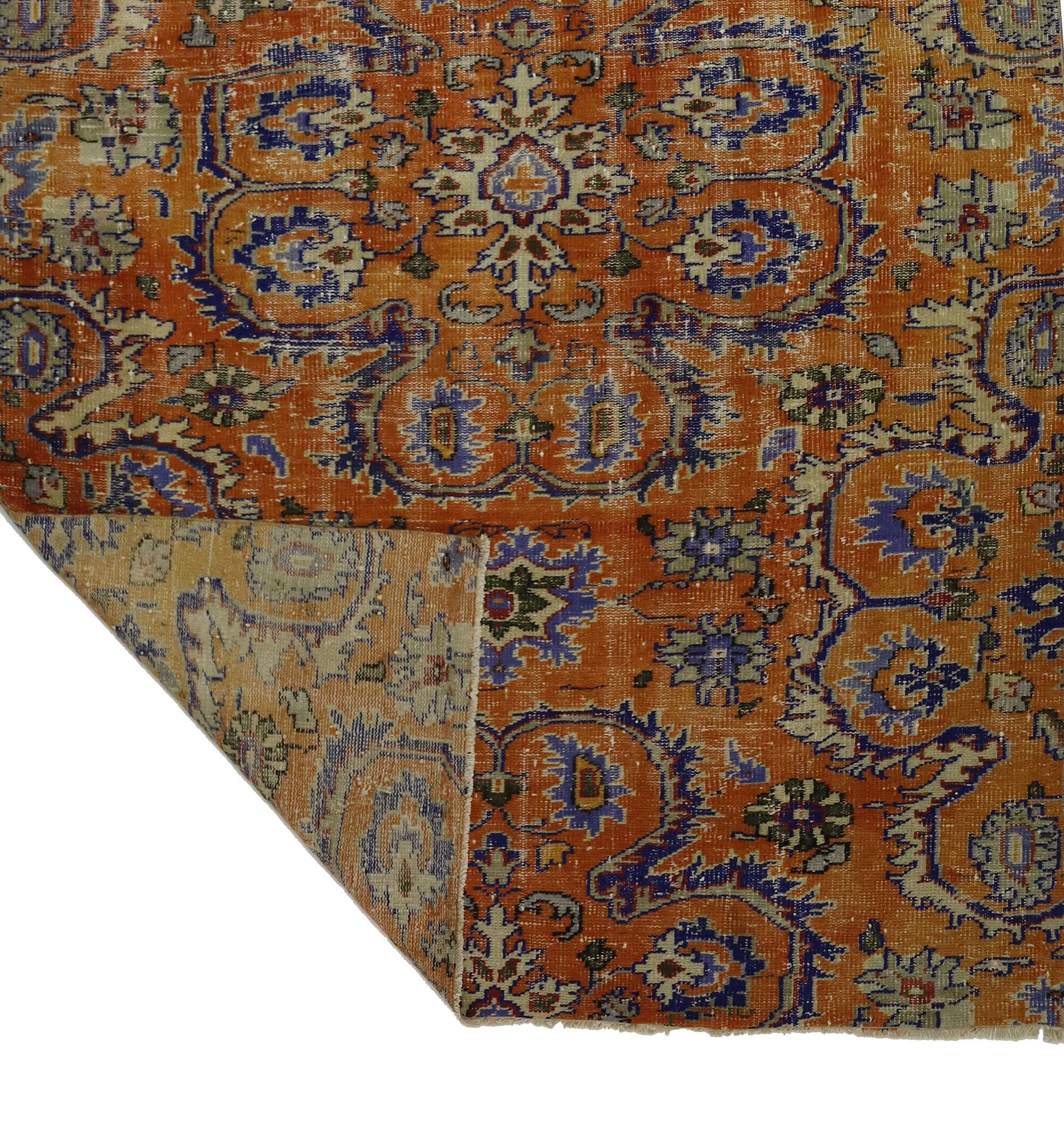 Tapis Oushak Vintage – Couleurs Vibrantes & Motifs Dynamiques, 160 x 277 cm