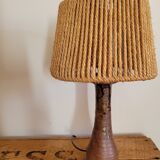 Stoneware and rope lamp