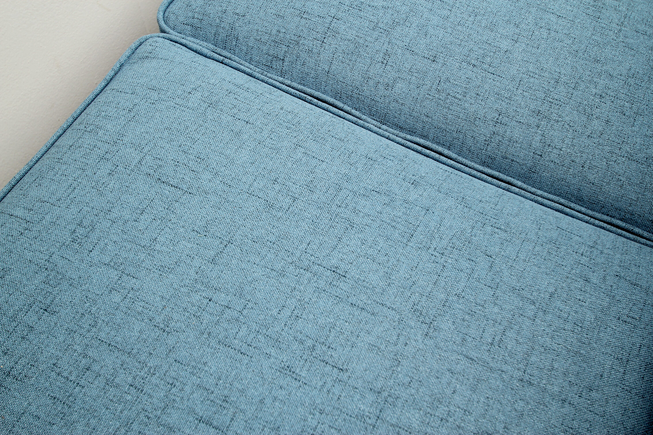 1960s 2-seater sofa in cherrywood middle blue, Wilhelm Knoll