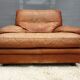Fauteuil club lounge cuir cognac design 1970
