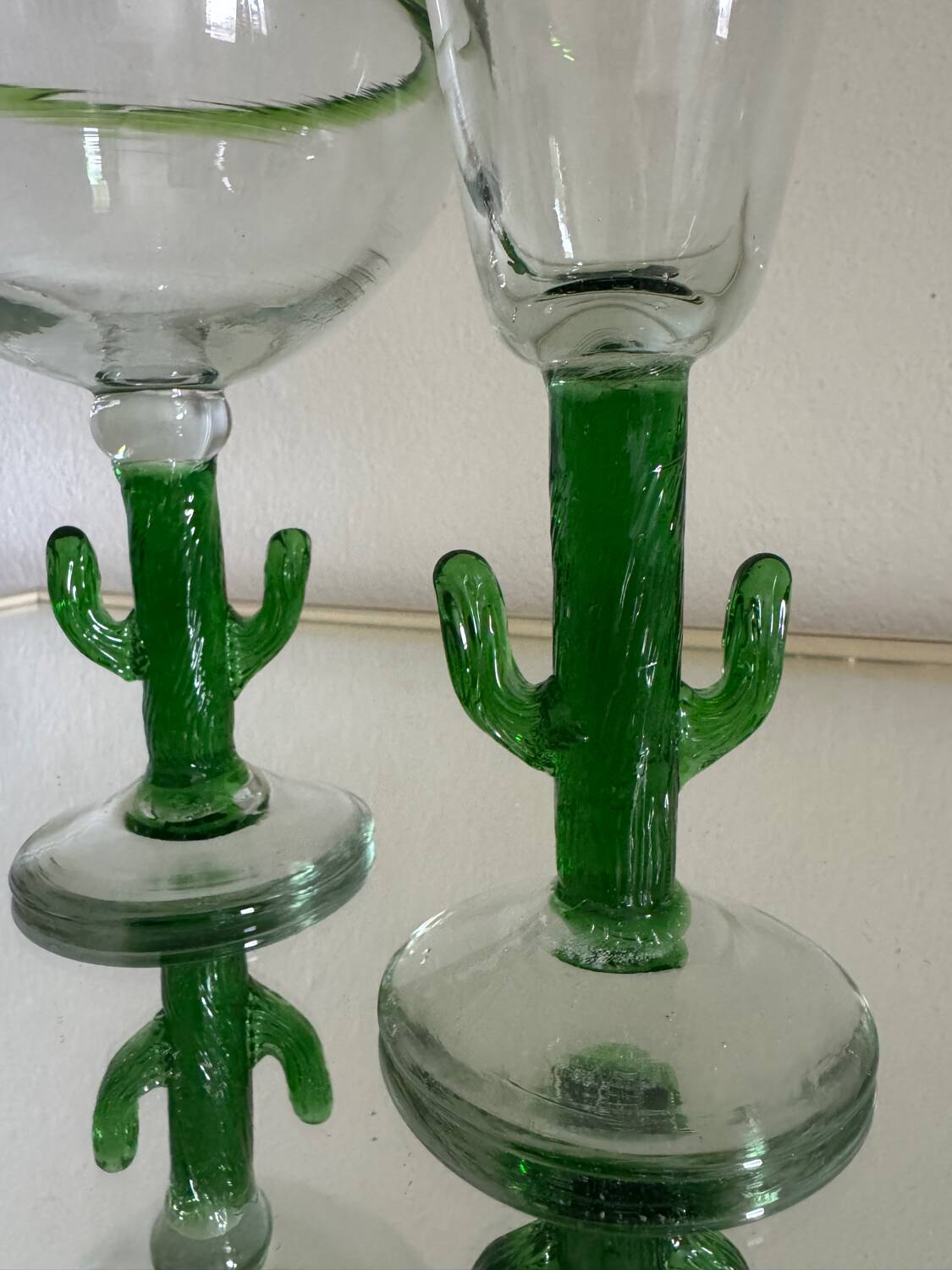 Vintage blown glass cactus glasses