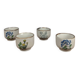Set of 4 "herbarium" tea cups, 1960/70, ceramic