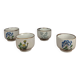 Set de 4 tasse à thé "herbier" , 1960/70, céramique
