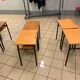 Lot de 6 tables d'écoliers