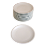 30 white porcelain plates - 15 flat plates and 15 dessert plates