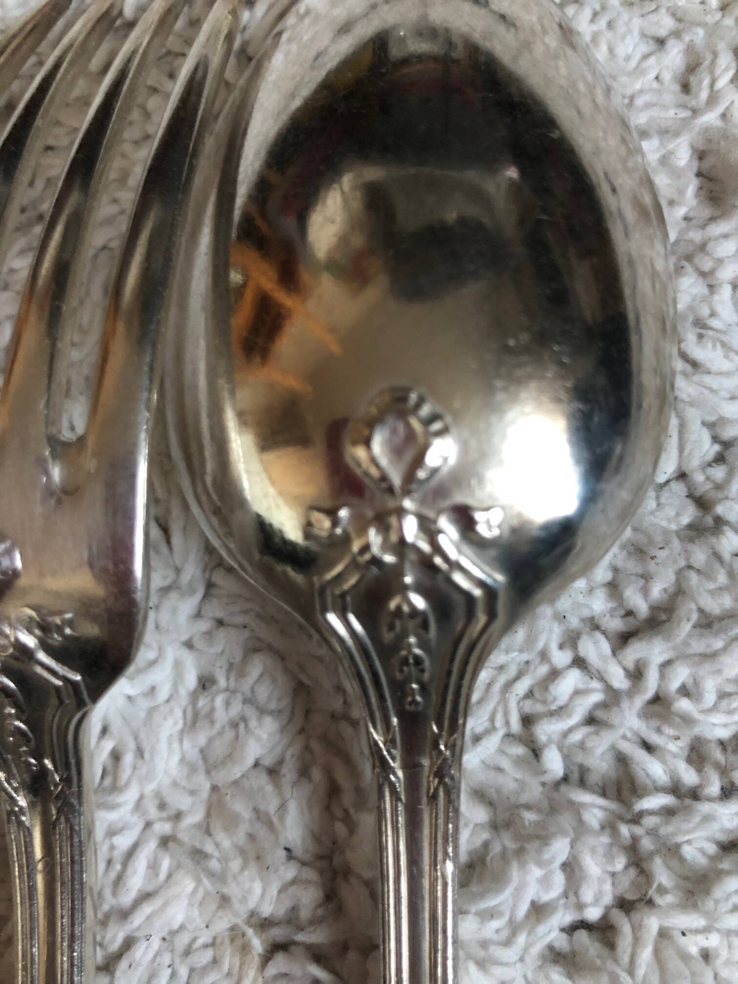 12 silver-plated metal cutlery sets 84 gr, ERCUIS
