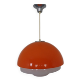 Space Age Orange & White Ceiling Lamp, Italy, 1970s