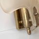 Pair of vintage shell glass wall lights, Art Deco style fixtures.