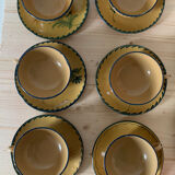 6 cups decorated with ancient flowers