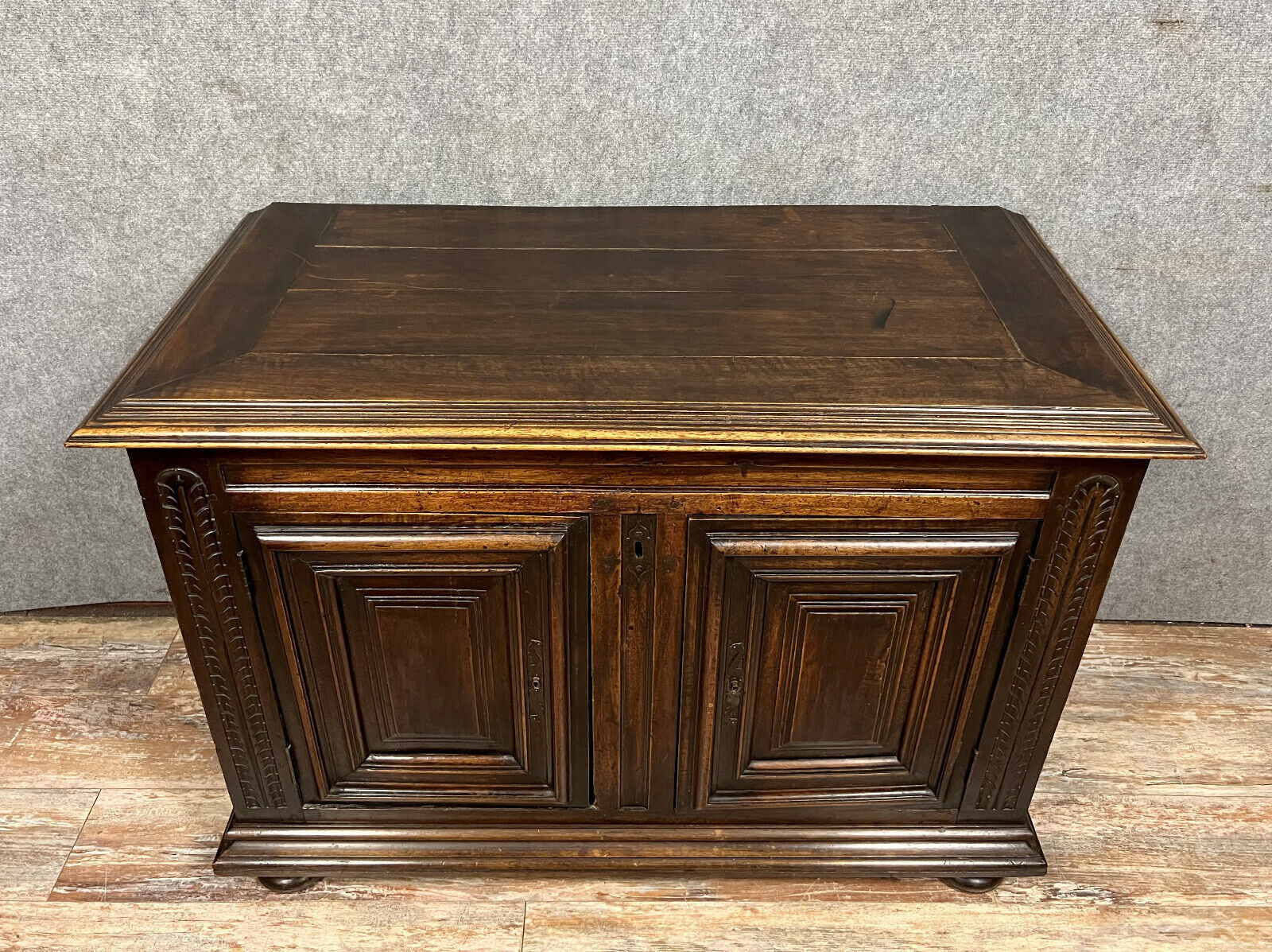 Sideboard has function as a Louis XIV period chest in solid walnut
