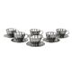 Set of stainless steel cups, Italian design, 1980s, production: Italy