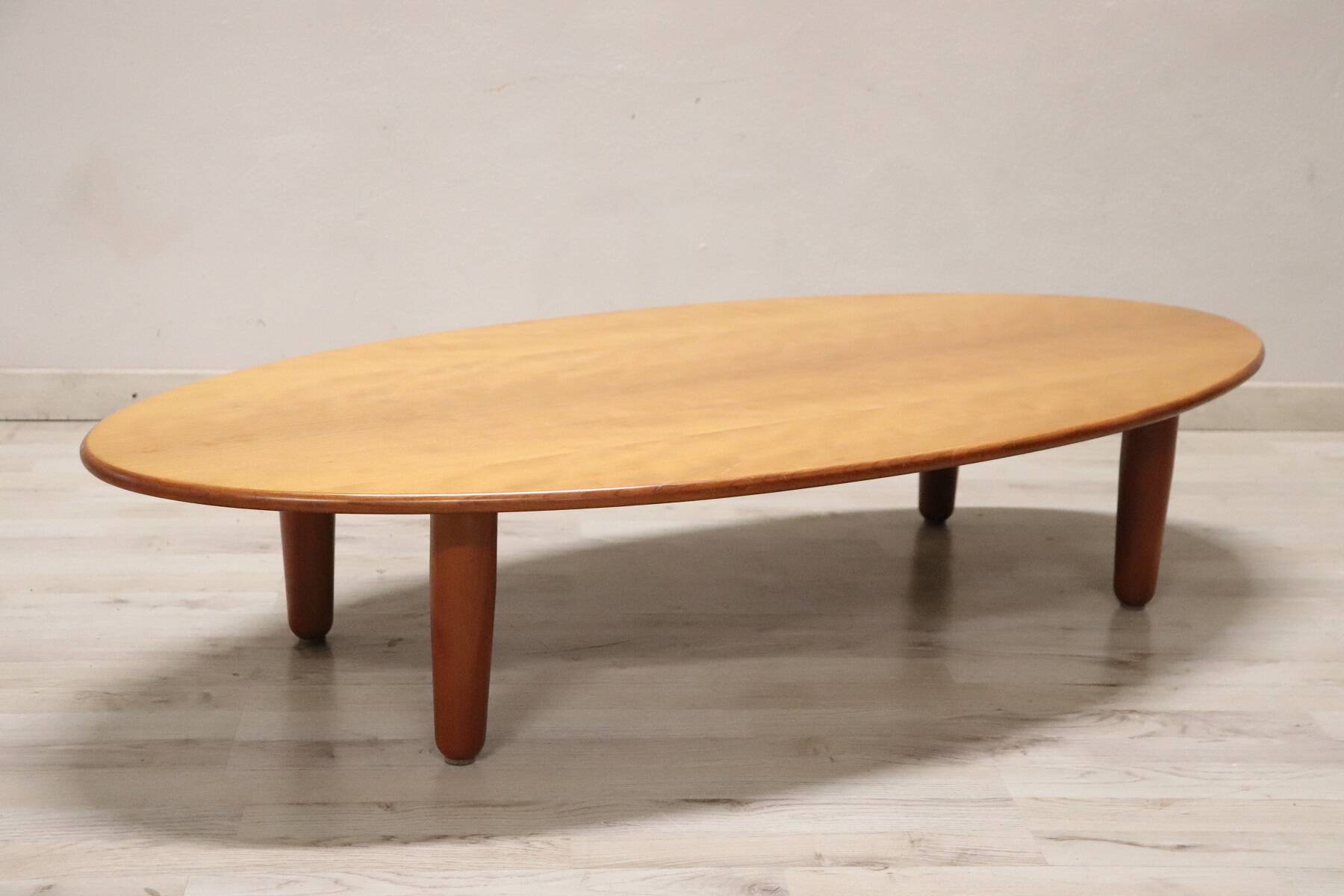 Large Oval Coffee Table by Cassina, 1980