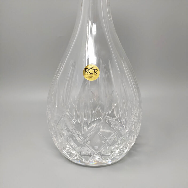 Carafe et verres en cristal elegant italian mid century des années 1960 avec 6 verres en cristal
