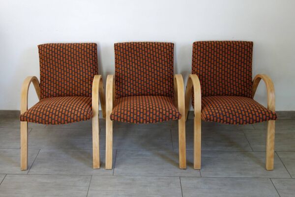 Fauteuil restauré Bow Wood par Steiner, années 50
