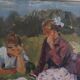Children working in grass russian school 50s