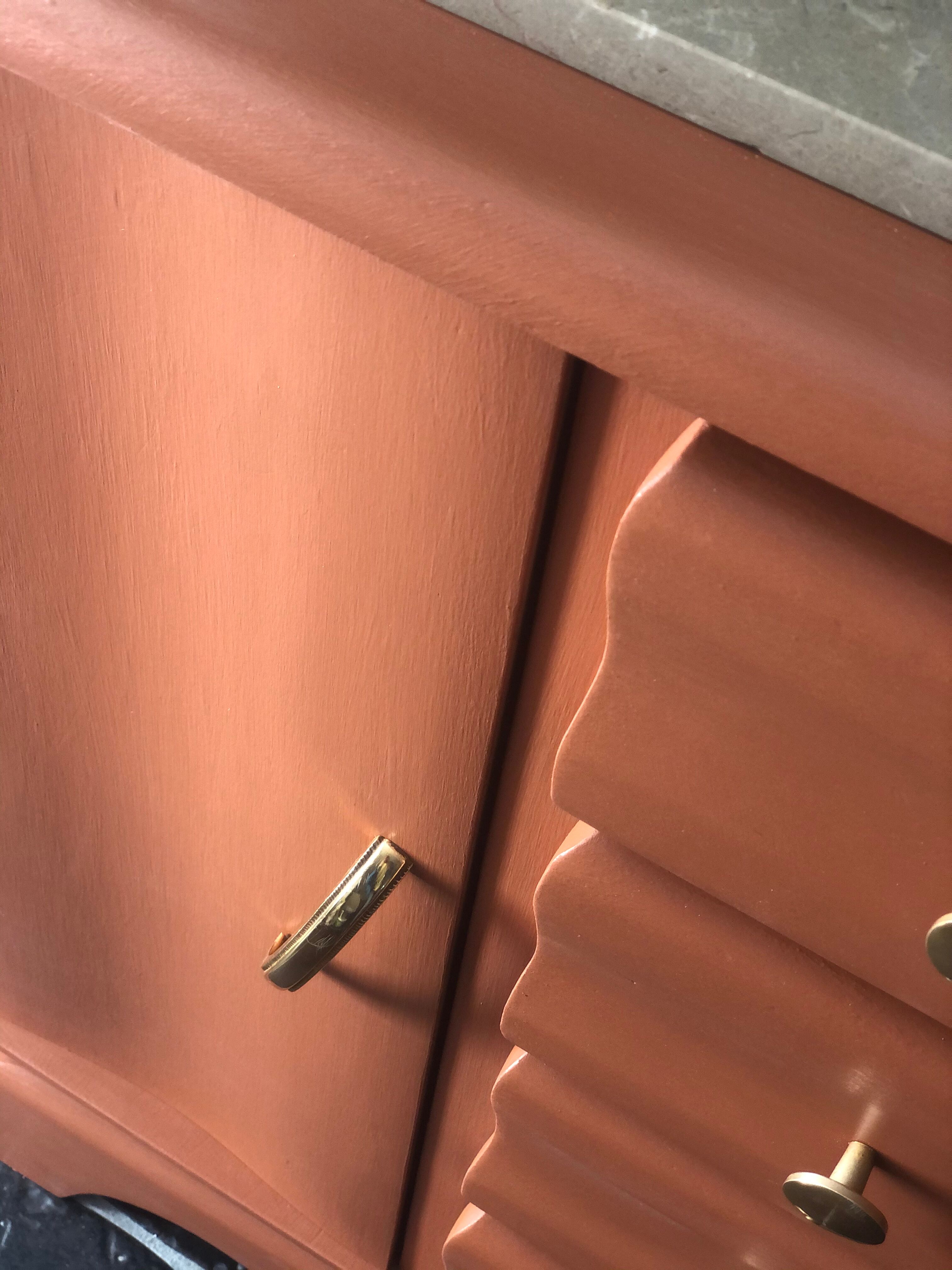 Terracotta vintage chest of drawers