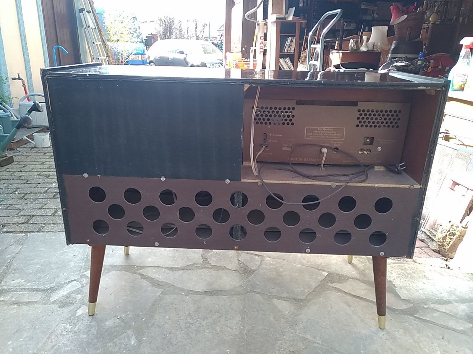 Vintage furniture "Stereo" radio Schaub-Laurenz and platinum Telefunken 504ken
