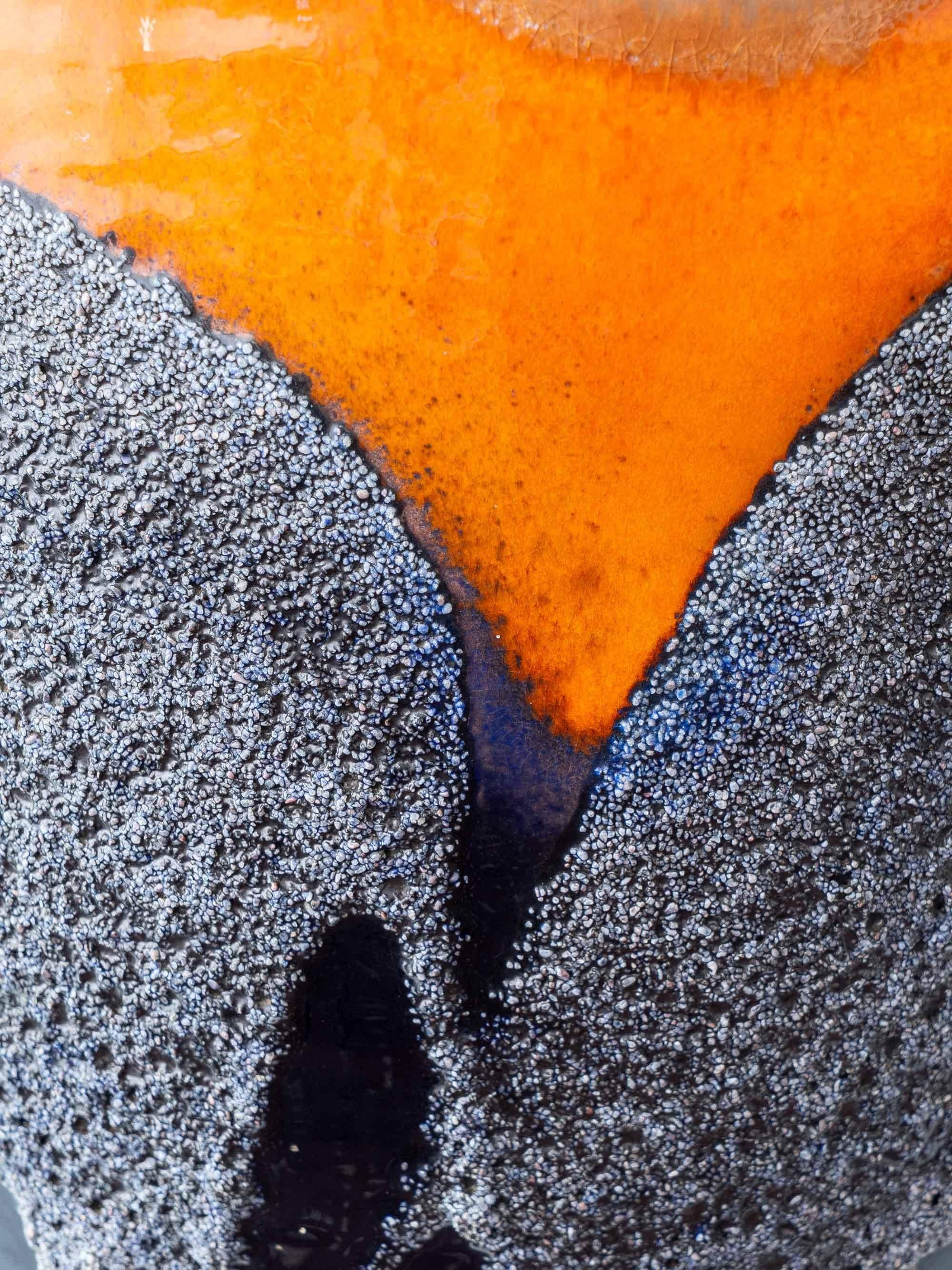 XXL Mid-Century Modern grey and orange ceramic table lamp Carstens Tönnieshof