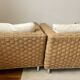 Pair of Ligne Roset Wicky armchairs by Didier Gomez in braided rope.