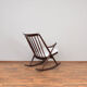 Danish teak & boucle rocking chair by Frank Reenskaug for Bramin