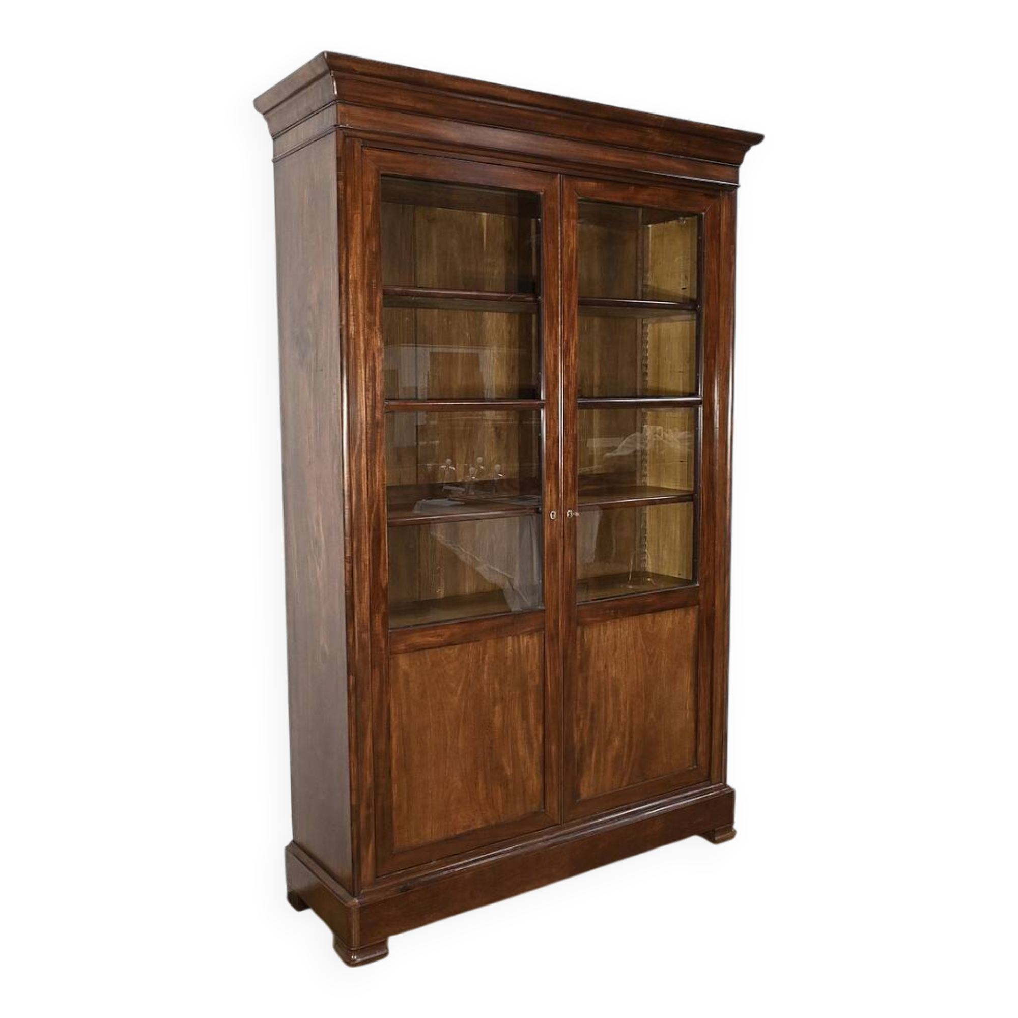 Mahogany Glass Bookcase, Restoration Period – Part 1 of the 19th Century