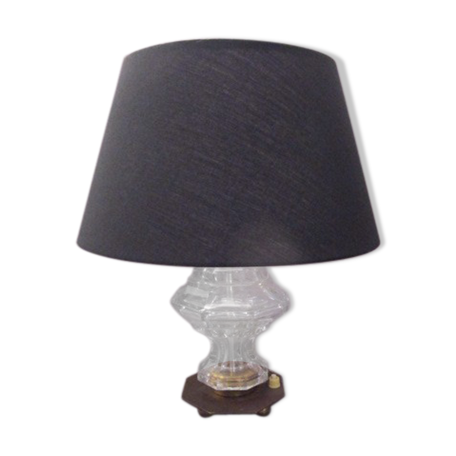 Art-deco lamp in crystal and brass