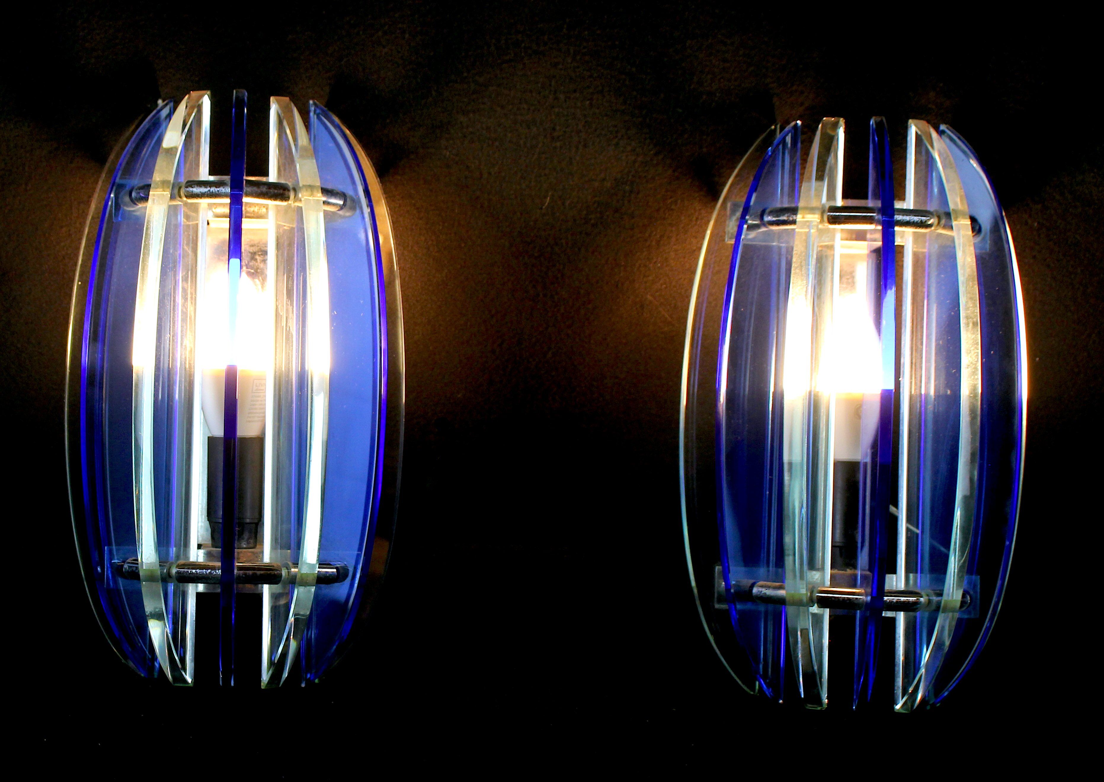 Pair of veca wall lamps italy 1970