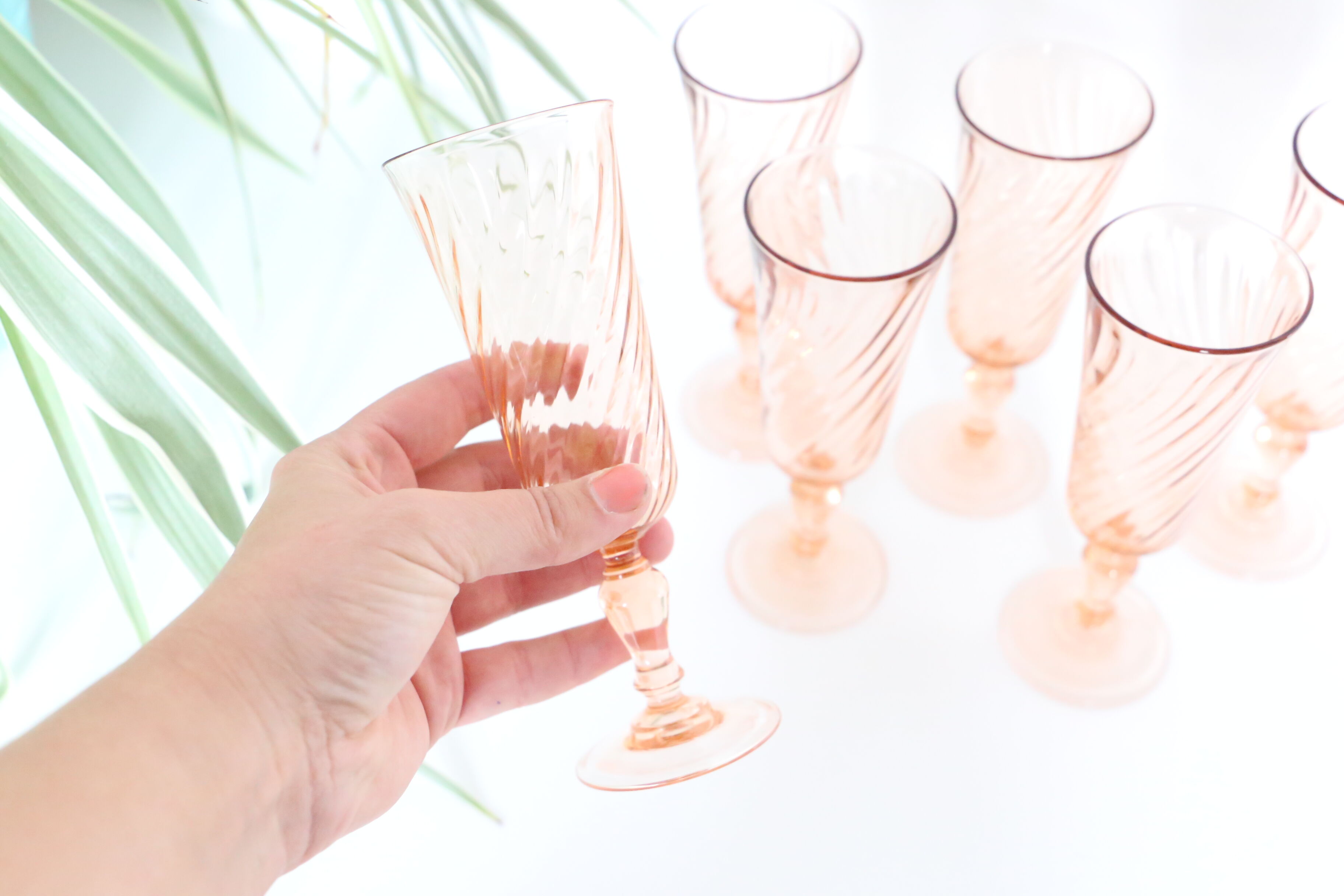 Flûtes en verre rose Rosaline, Arcoroc, lot de 6