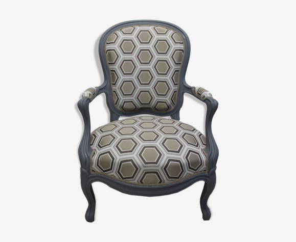 Fauteuil type voltaire motifs graphiques