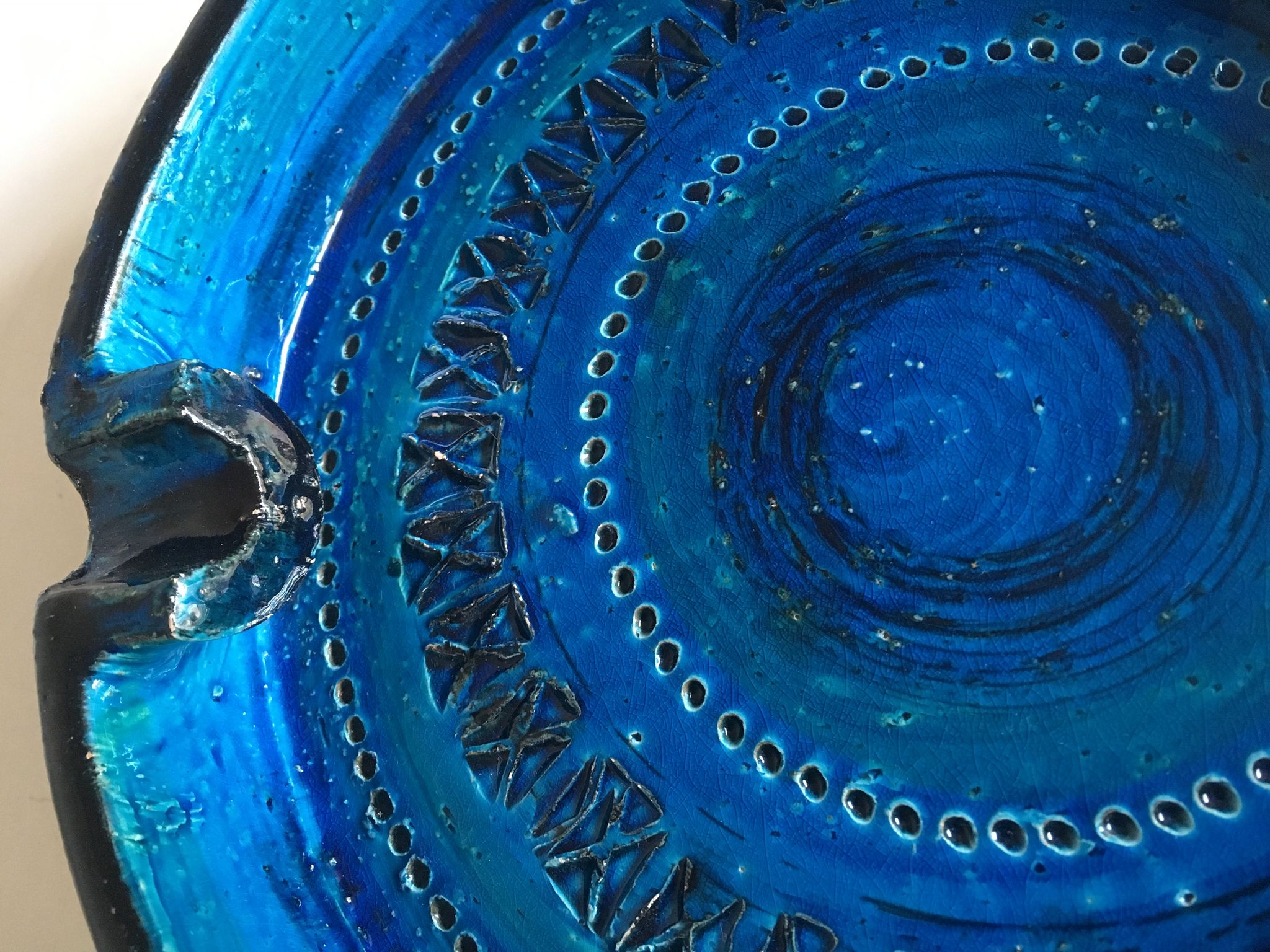 Bitossi XL ceramic ashtray, Italian design 60s, 25cm