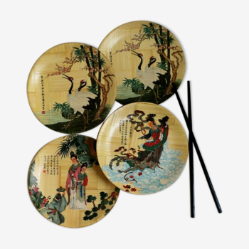 Printed bamboo plates