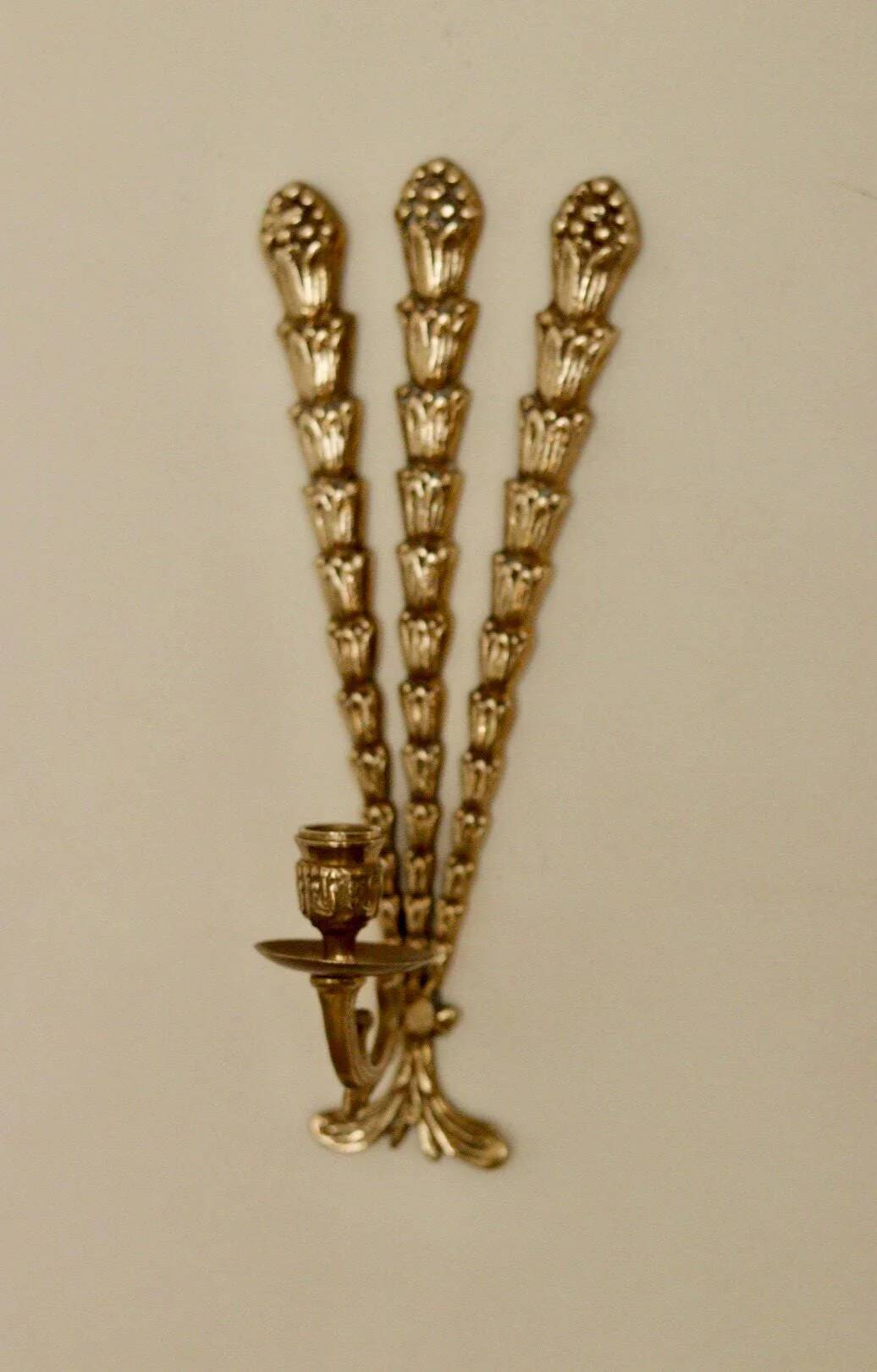 Single mid-century brass Swedish brass sconce