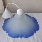Blue glass pendant light