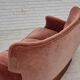 1970s, 3-seater Danish curved sofa, pink furniture velour.