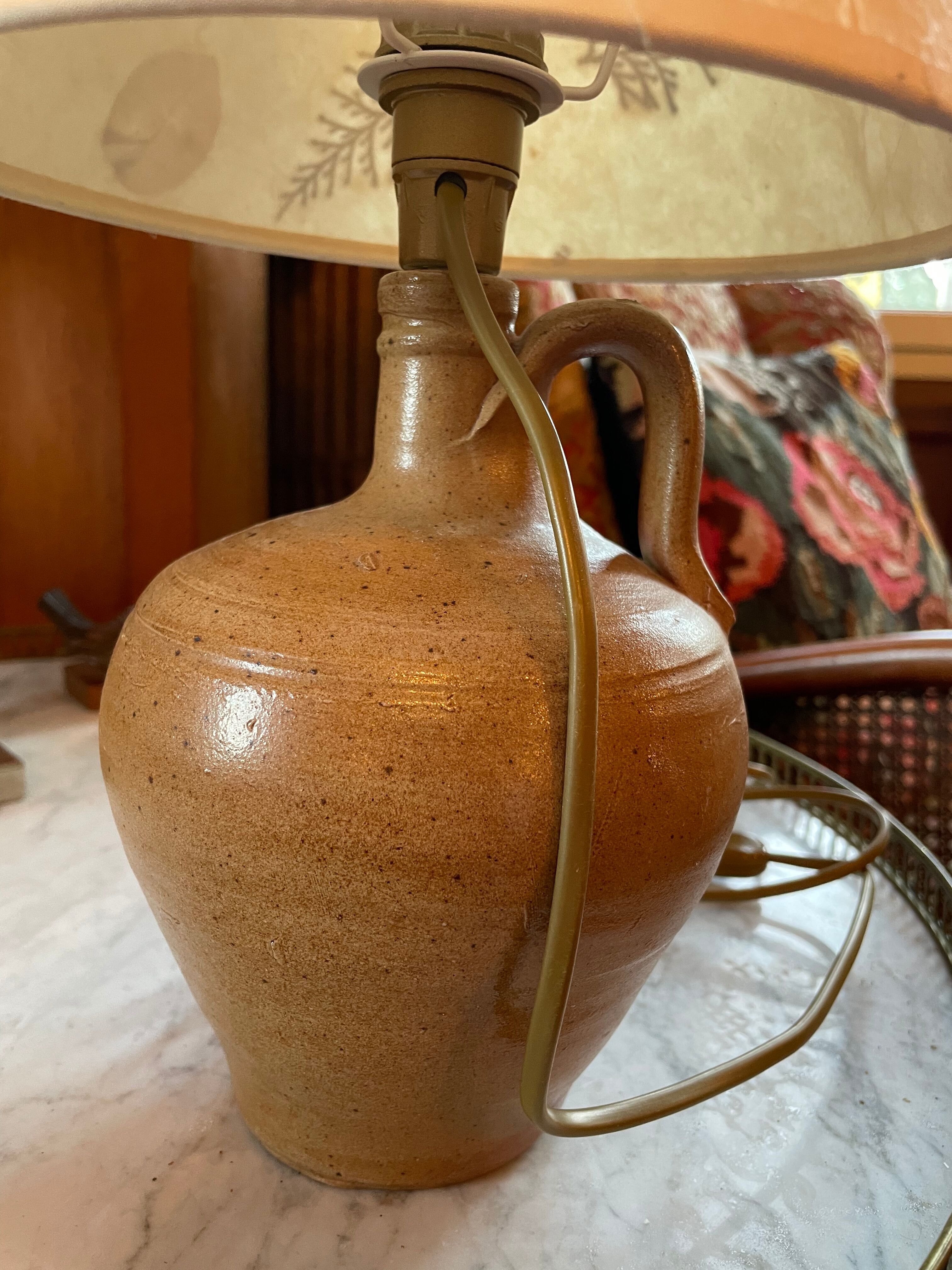 Vintage stoneware lamp