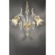 Luxury Italian Clear and Gold-Leaf Wall Sconce R With Flowers and Leaves Mu
