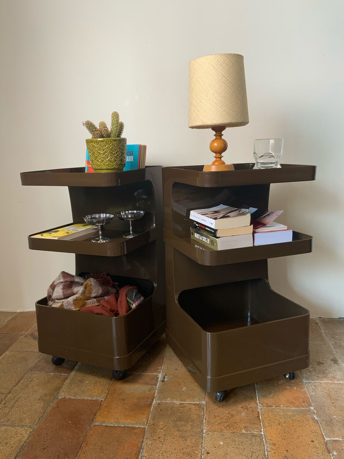 Vintage 70s serving trolleys