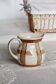 Vintage ceramic jug in glazed beige and brown, hand-painted – Decor