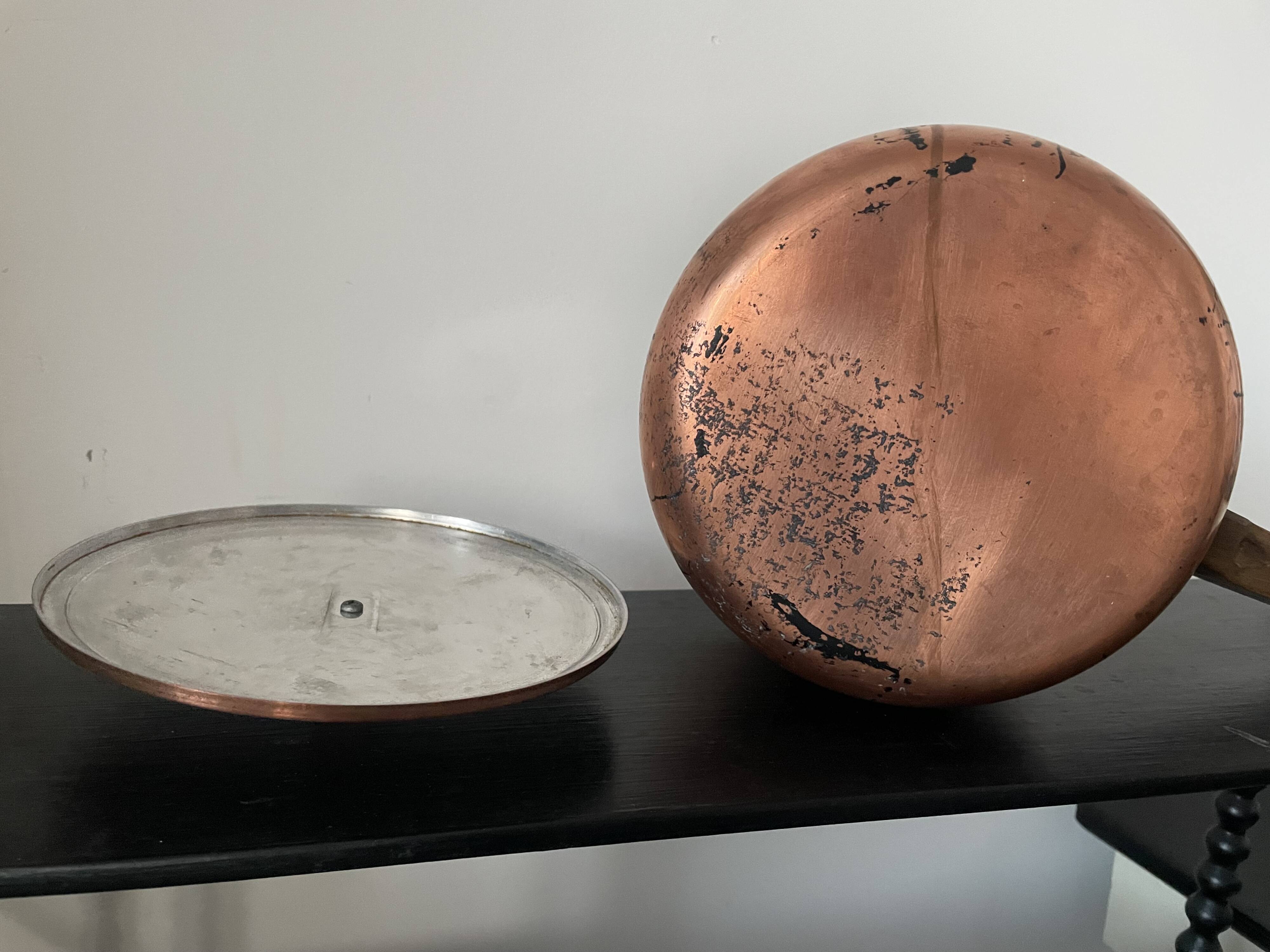 Casserole en cuivre étamé ancienne