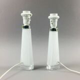 Pair of scandinavian glass table lamps model rd 1566 by carl fagerlund for orrefors, sweden, 1960s